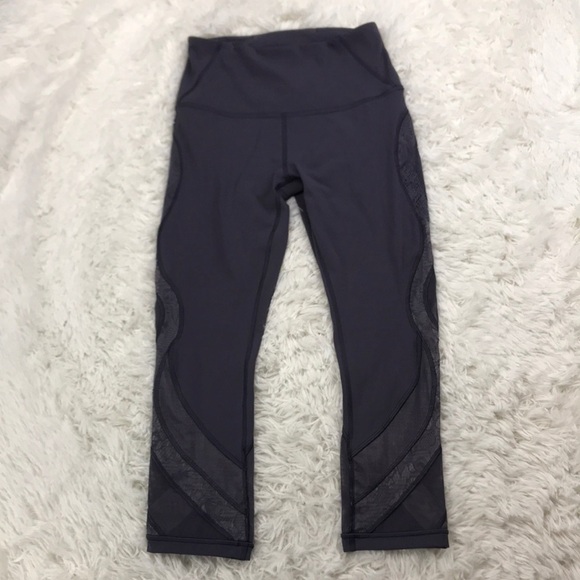 Lululemon Wunder Under Crop 21" *Lace Moonwalk - Picture 1 of 7
